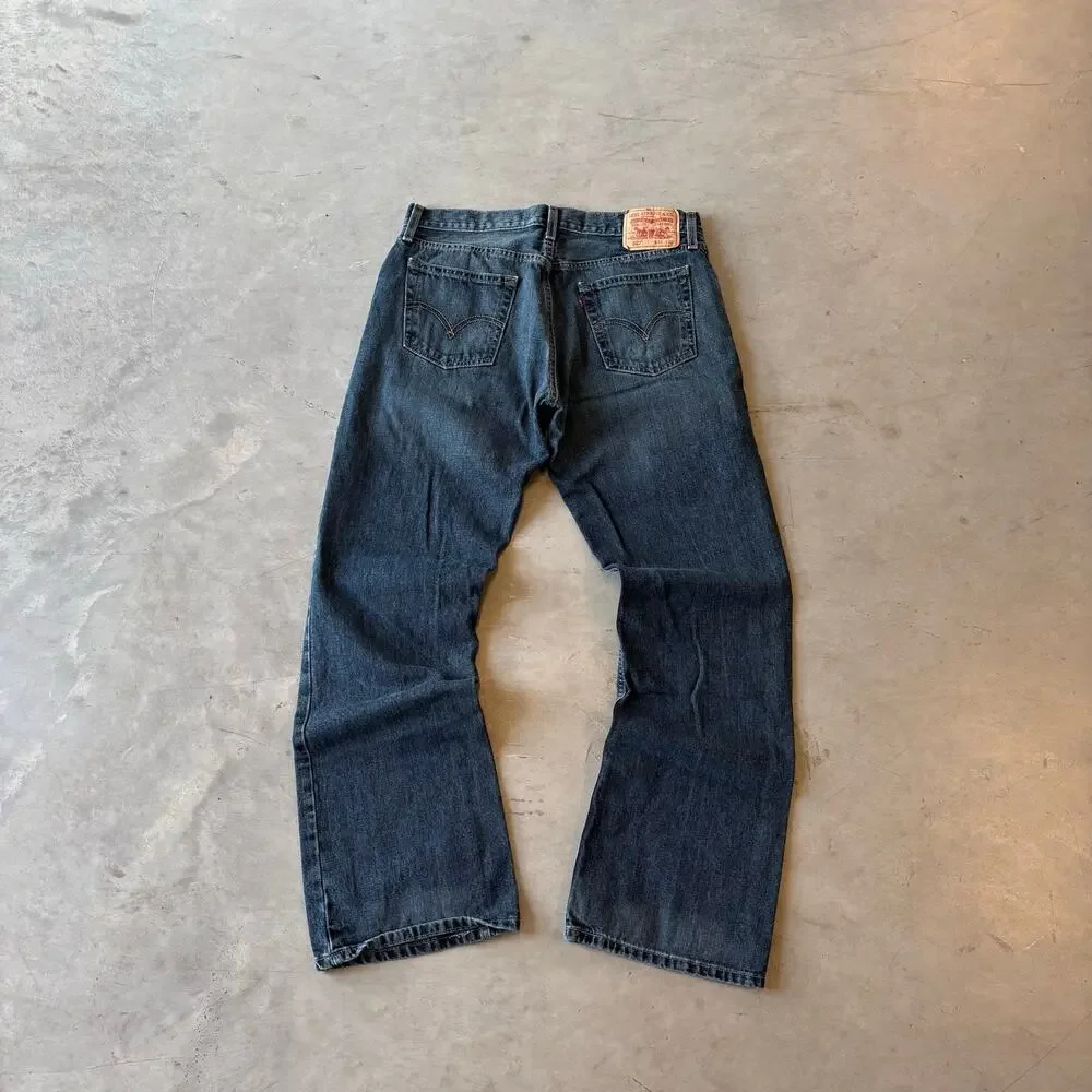 y2k levi’s 527 faded bootcut flared distressed jeans